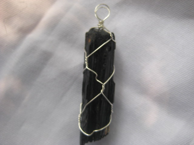 Tourmaline Pendant(wrapped in sterling silver) purification, portection 3091